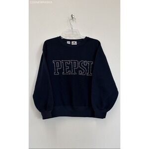 Pepsi Blue Womens Navy Fleece Crewneck - Size L